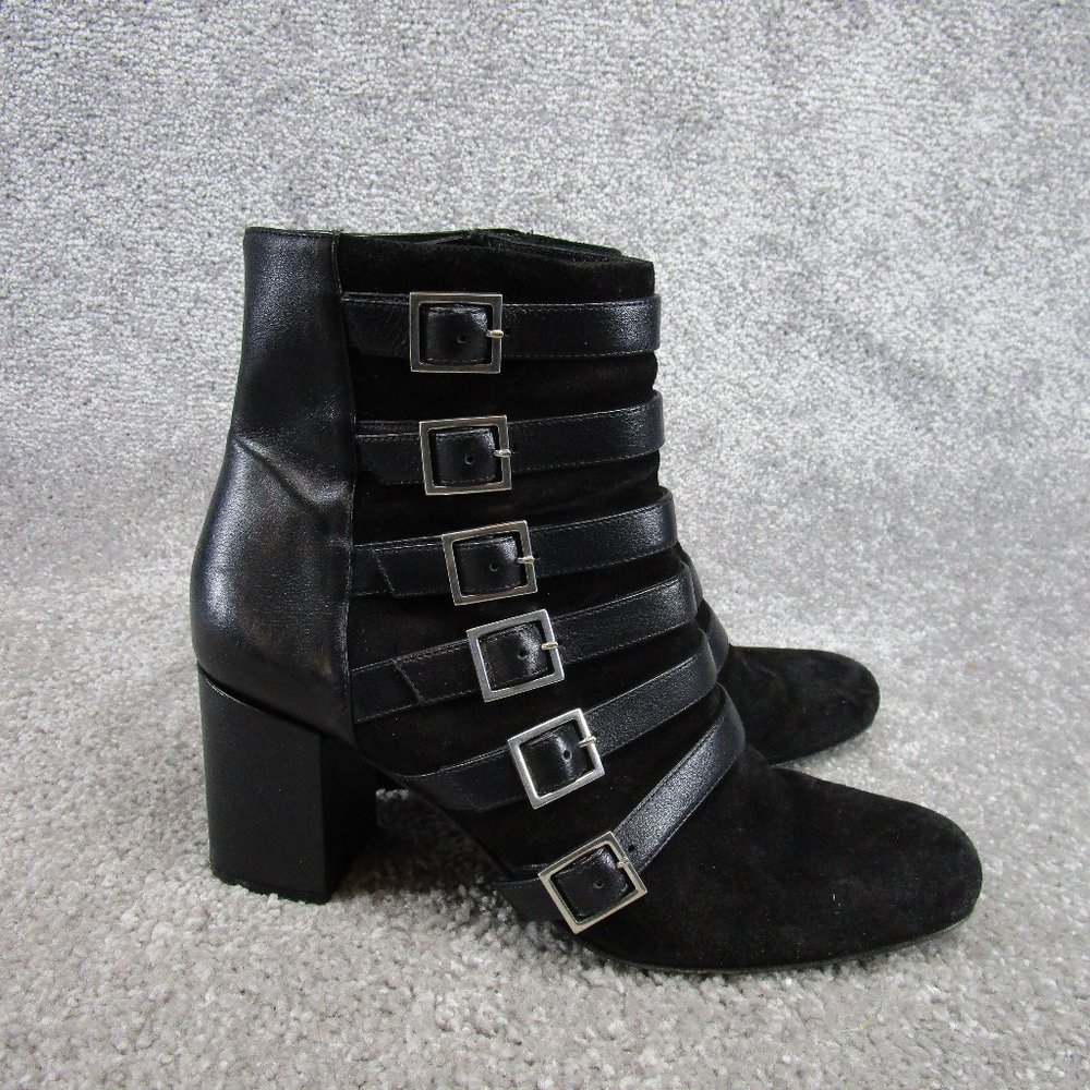 Saint Laurent Booties Womens 38 Eu 7.5 Us Babies Buckle Black Suede Leather Boot